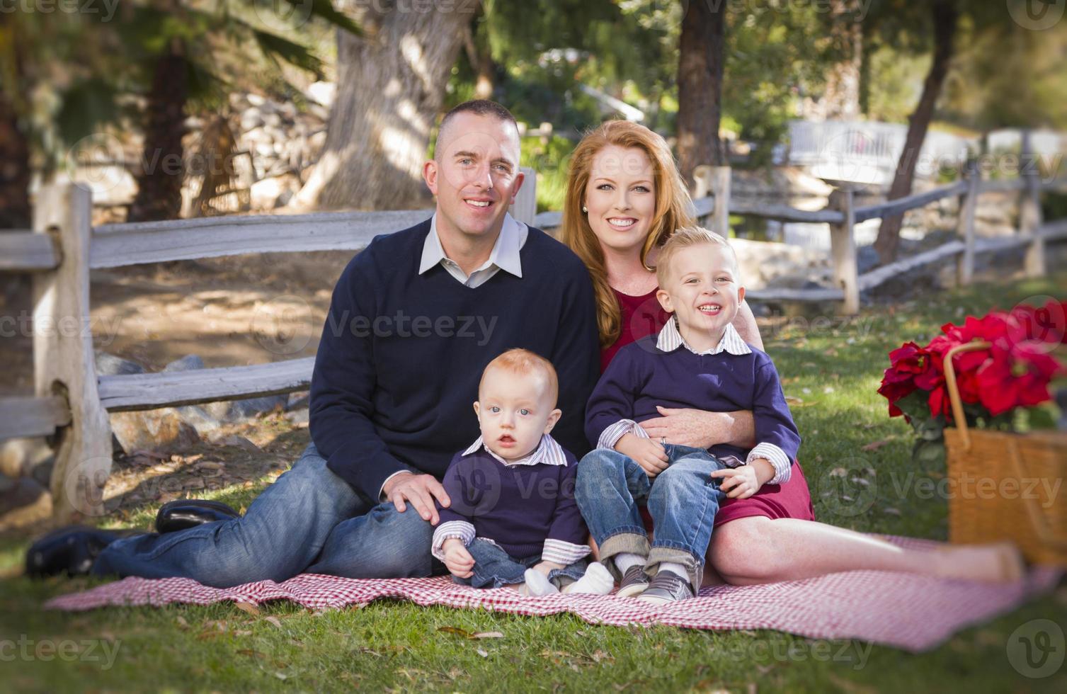 Small Young Family Holiday Portrait photo
