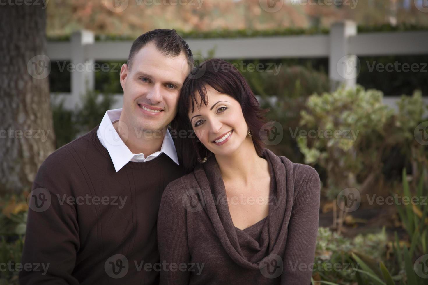 Attractive Couple Portrait in Park photo