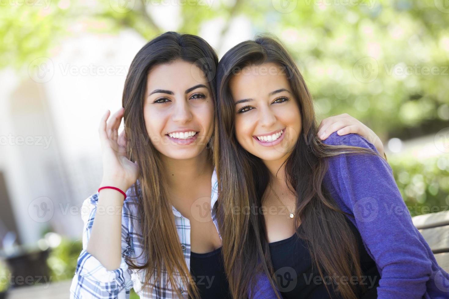 Mixed Race Young Adult Female Friends Portrait photo