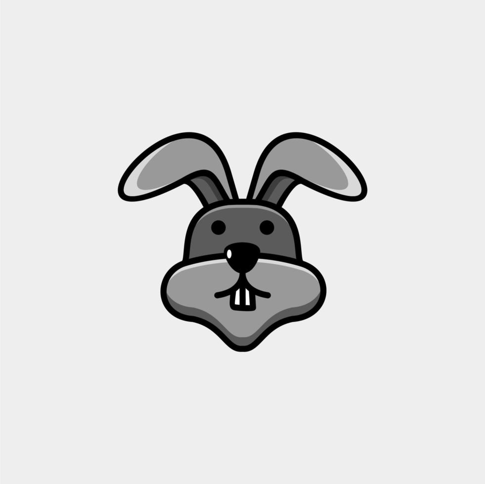 logotipo de diseño de dibujos animados lindo conejo vector