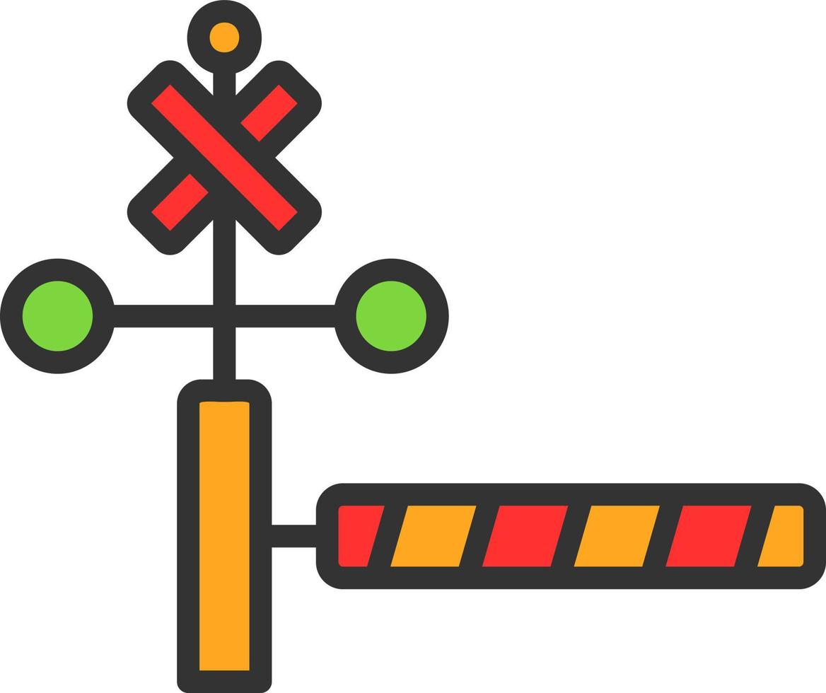 Railroad Crossing Vector Icon Design