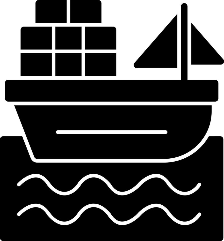 Cargo Boat Vector Icon Design