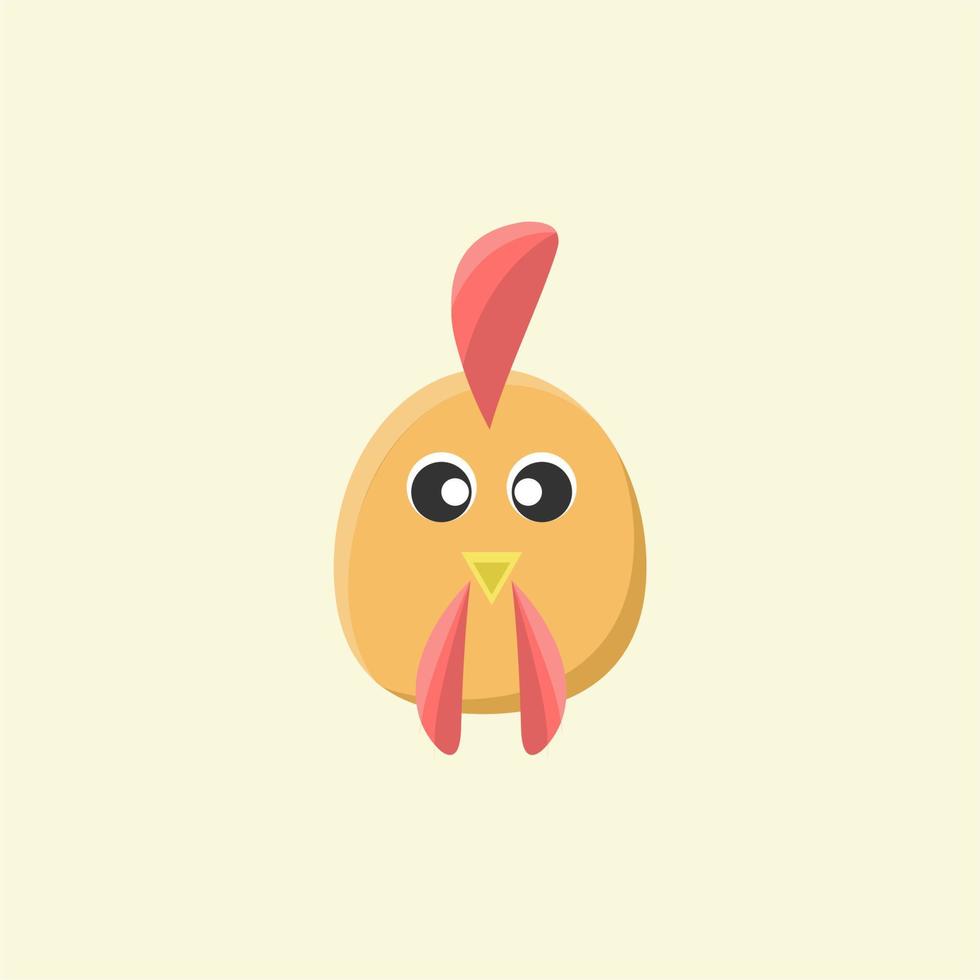 lindo diseño de dibujos animados de pollo vector