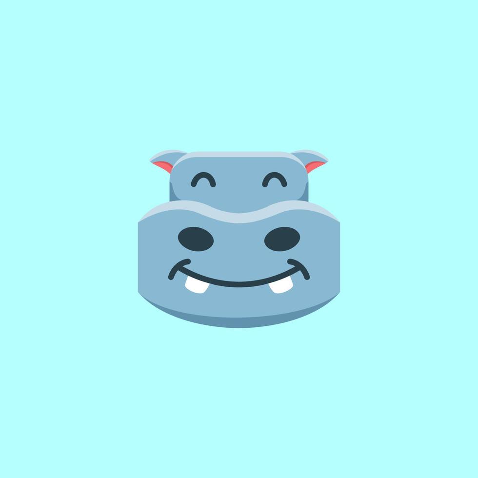 Cute Hippo Cartoon Design vector