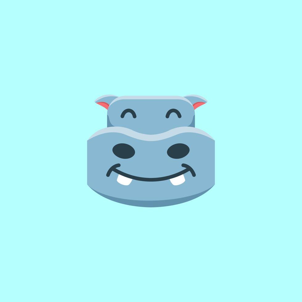 Cute Hippo Cartoon Design vector