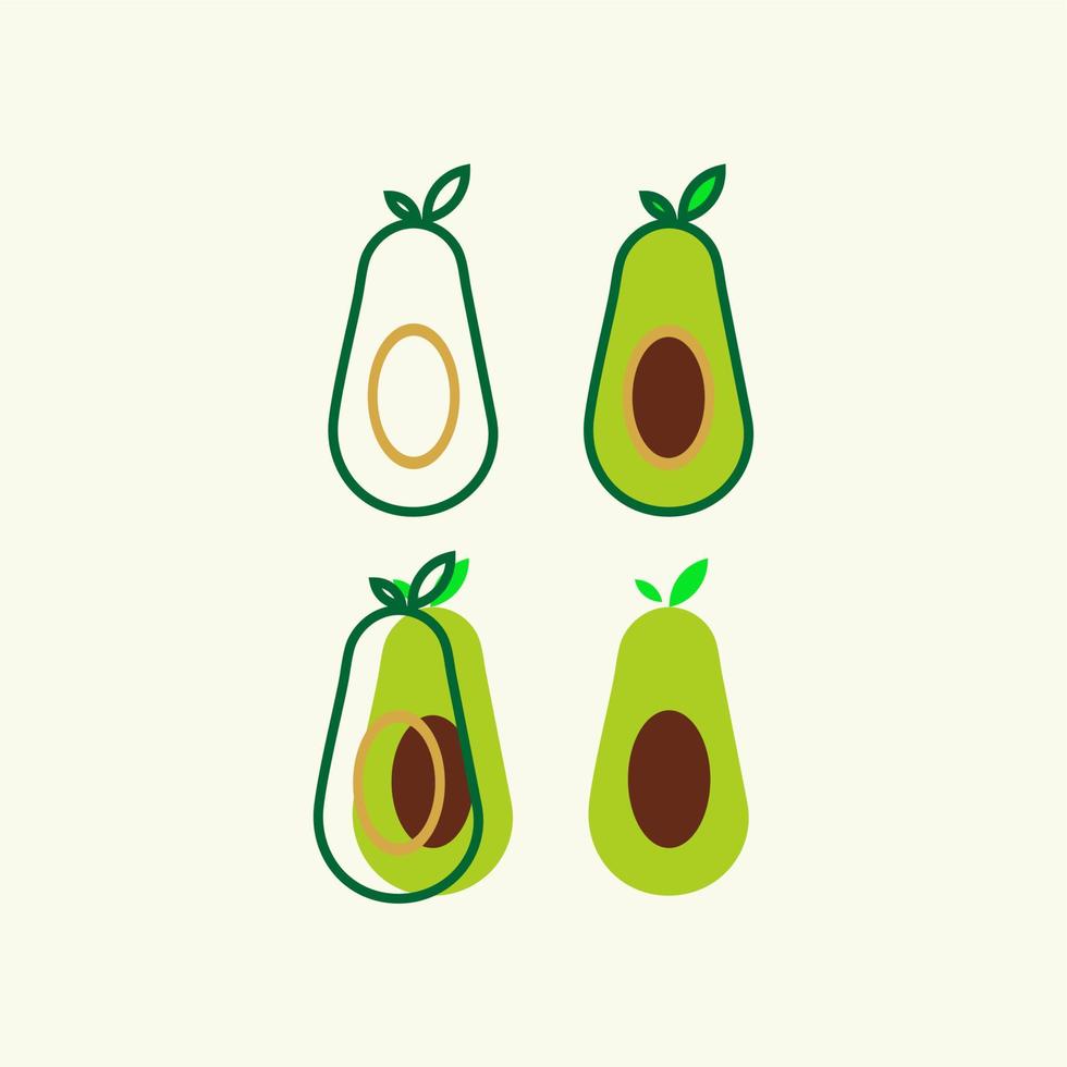 diseño de ilustración de logotipo de frutas de aguacate vector