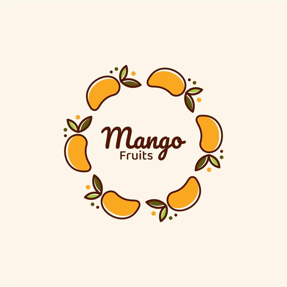 Mango Ornament Concept Logo Design vector