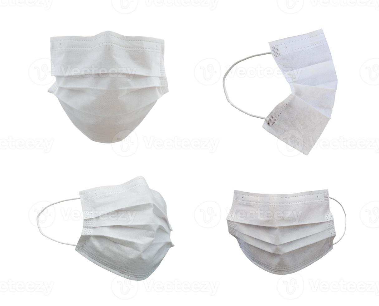 Collection of Medical Face Masks At Different Angles photo