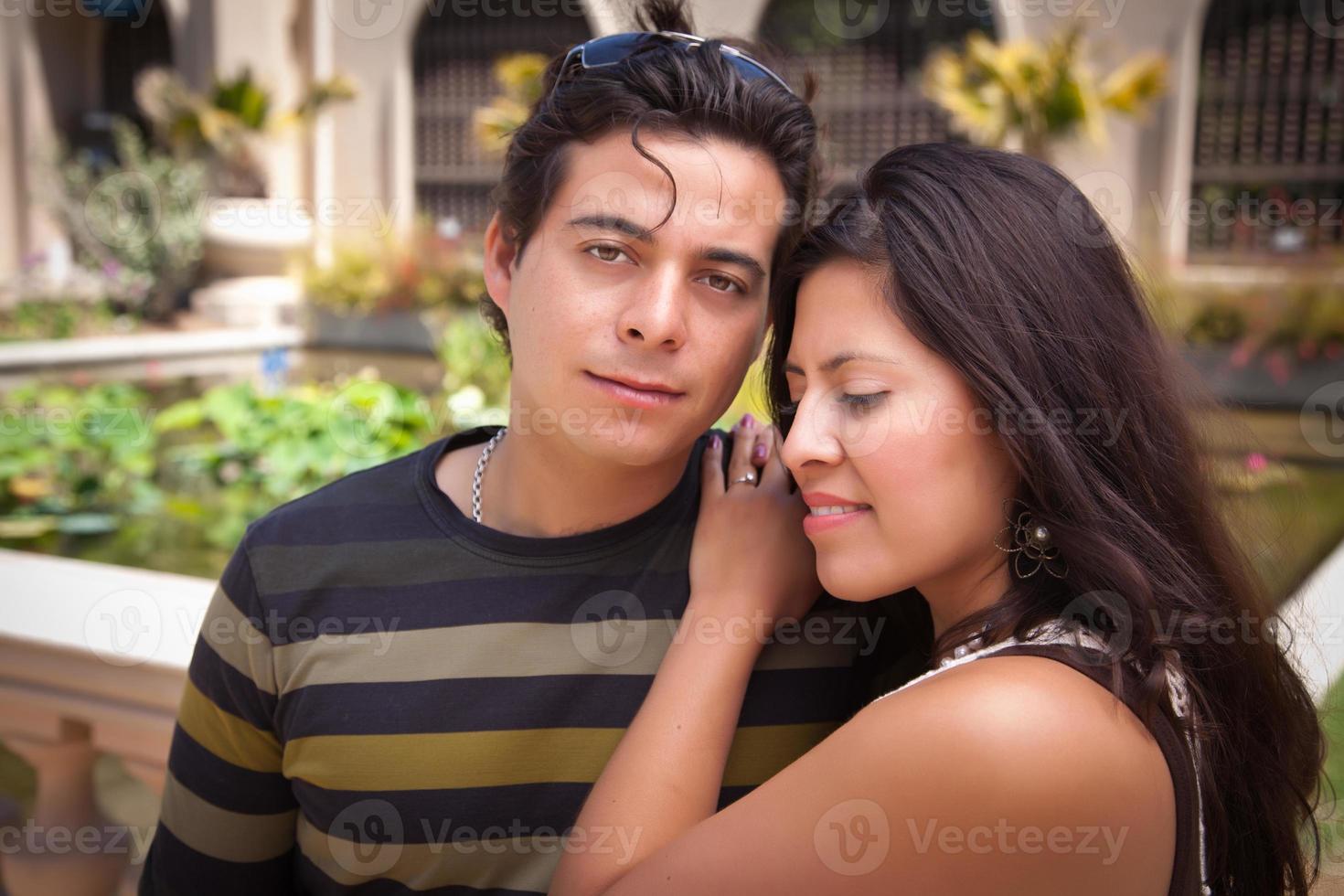 Attractive Hispanic Couple Portrait Outdoors photo