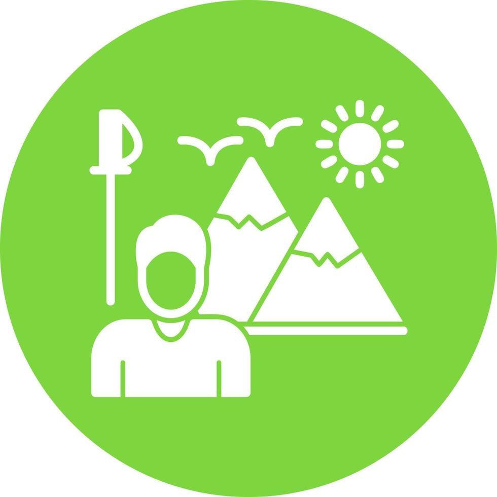 Hiking Vector Icon Design