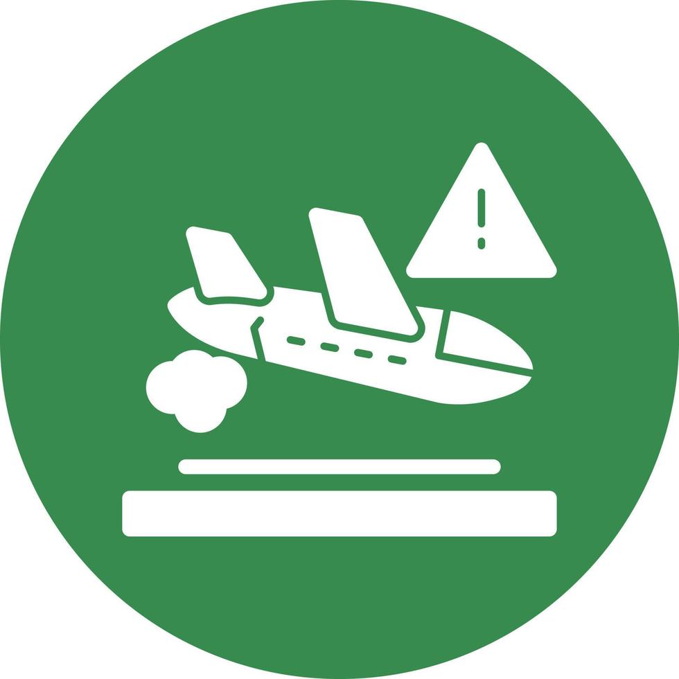 diseño de icono de vector de accidente de avión