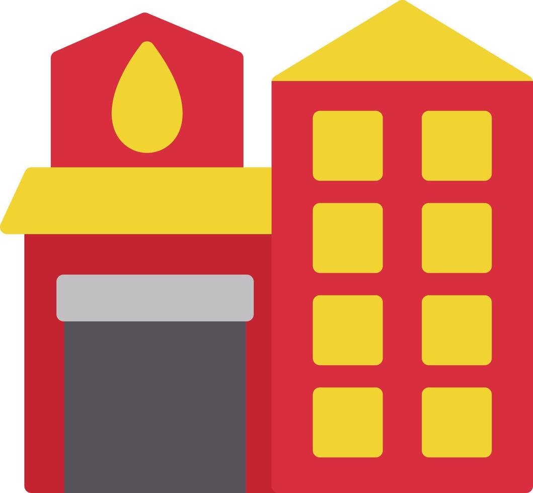 Fire Station Vector Icon Design