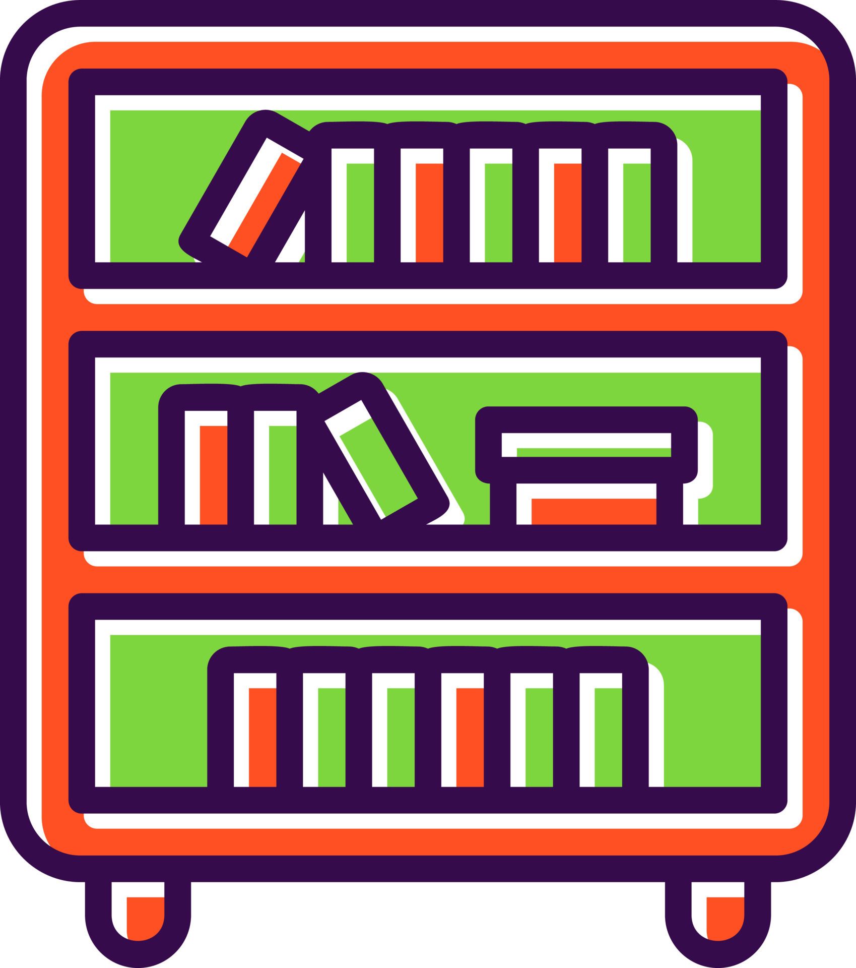 Book Shelf Vector Icon Design 16428420 Vector Art at Vecteezy