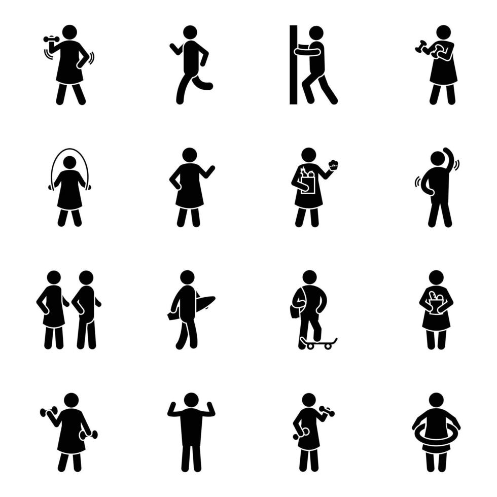Pack of Healthy Life Glyph Icons vector