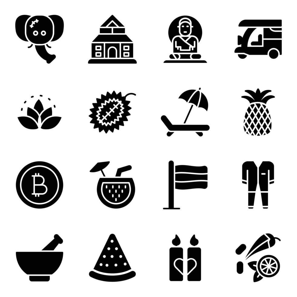 Pack of Thailand Icons vector