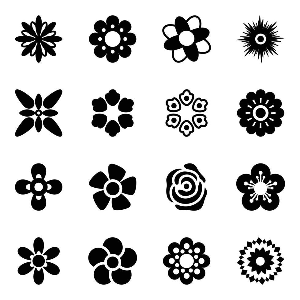 Pack of Flower Types Vectors 16429220 Vector Art at Vecteezy