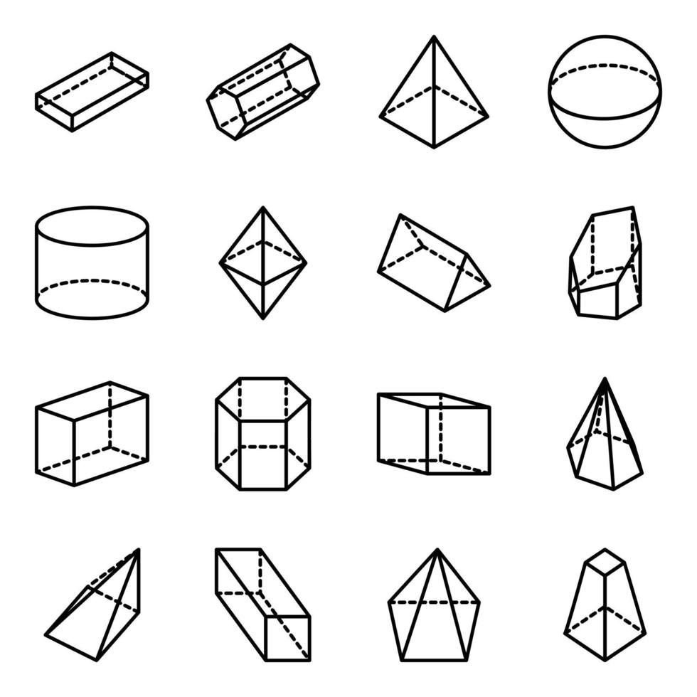 Pack of Geometrical Shapes Icons vector