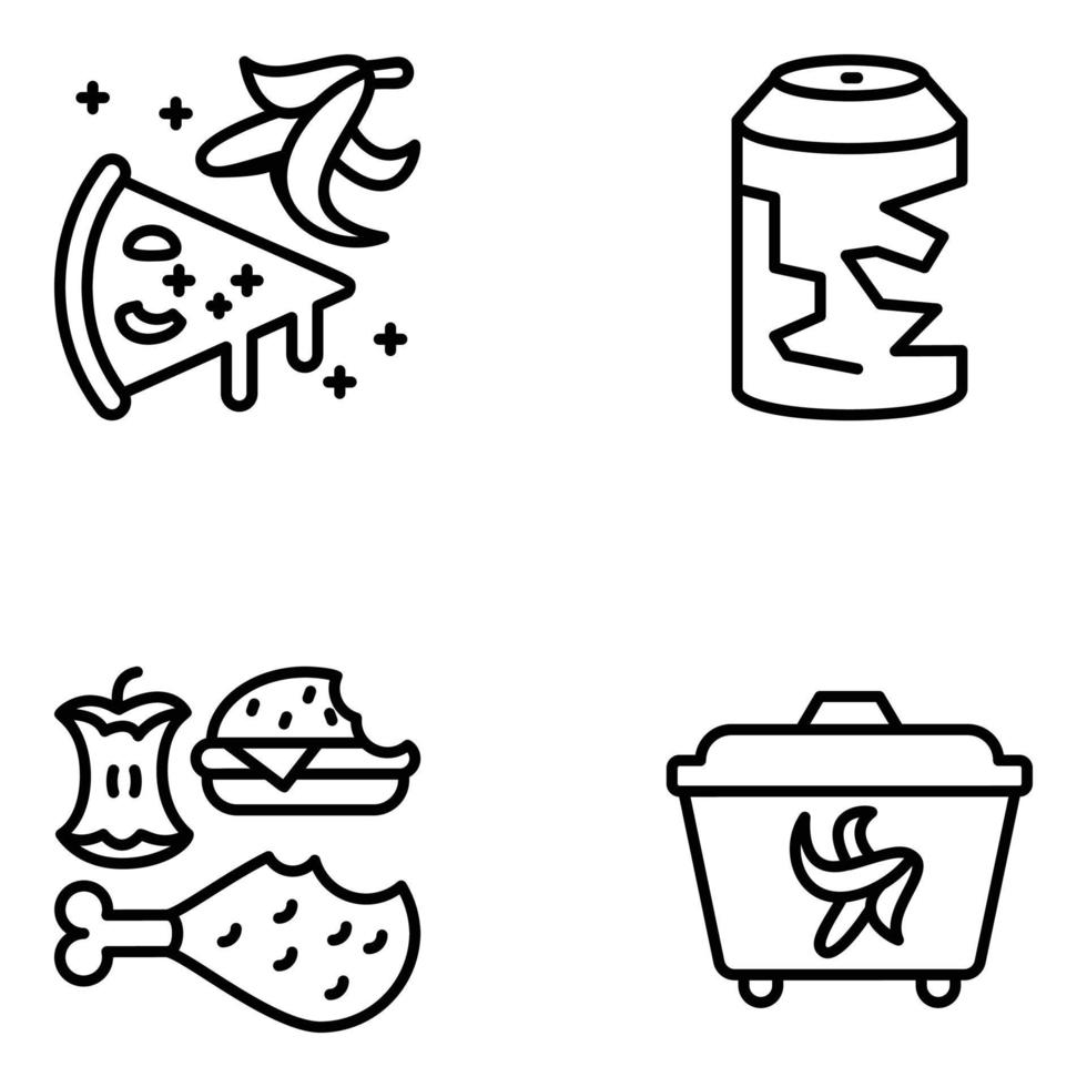 paquete de iconos de gestión de basura vector