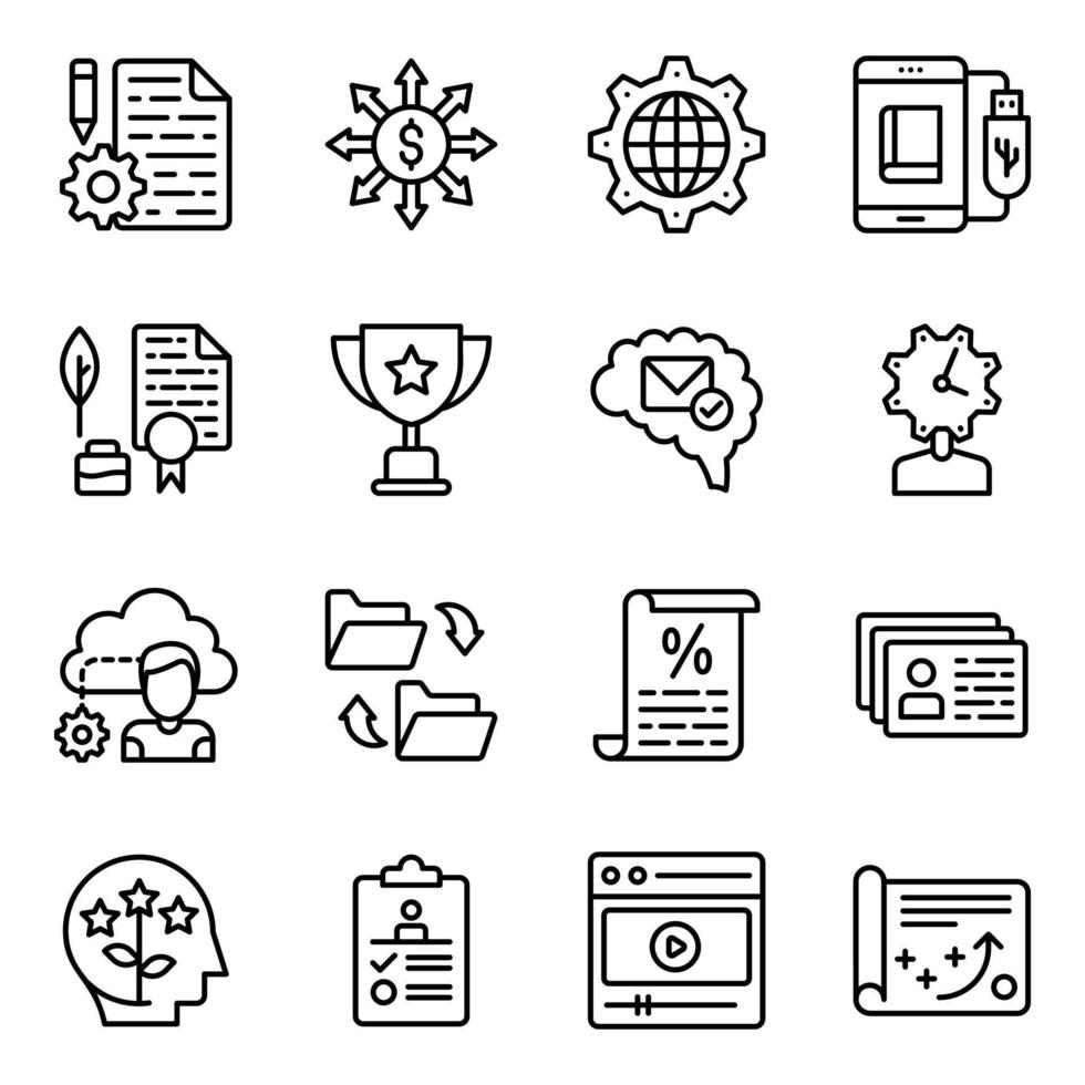 paquete de iconos de planificación de proyectos vector