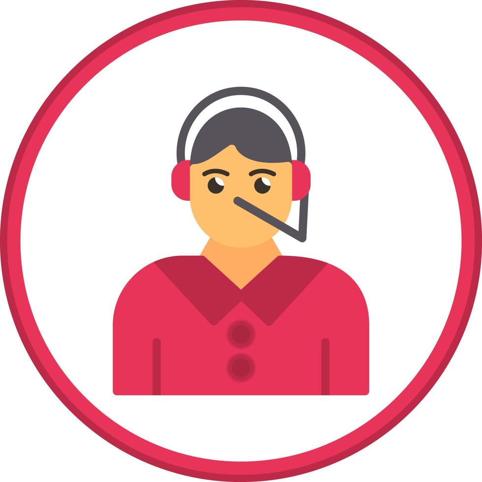 Call Center Agent Vector Icon Design