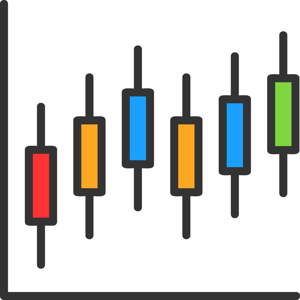 Candlestick Chart Vector Icon Design