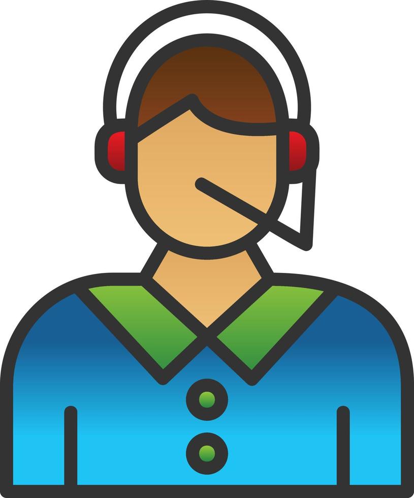 Call Center Agent Vector Icon Design