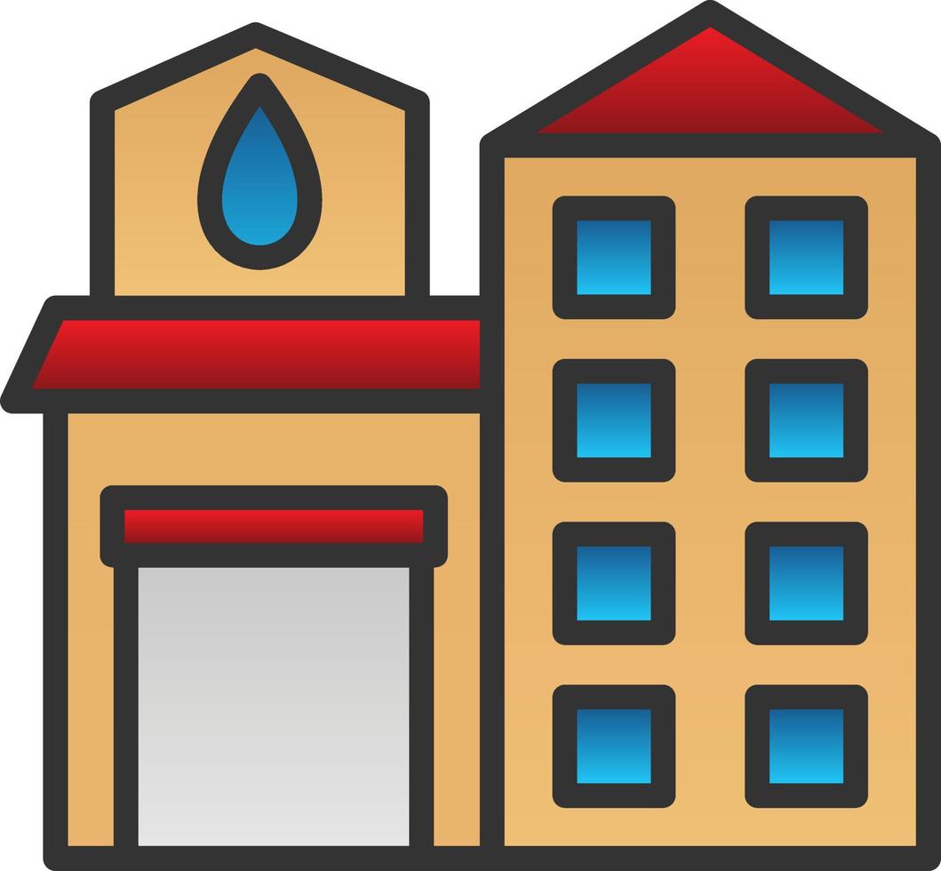 Fire Station Vector Icon Design