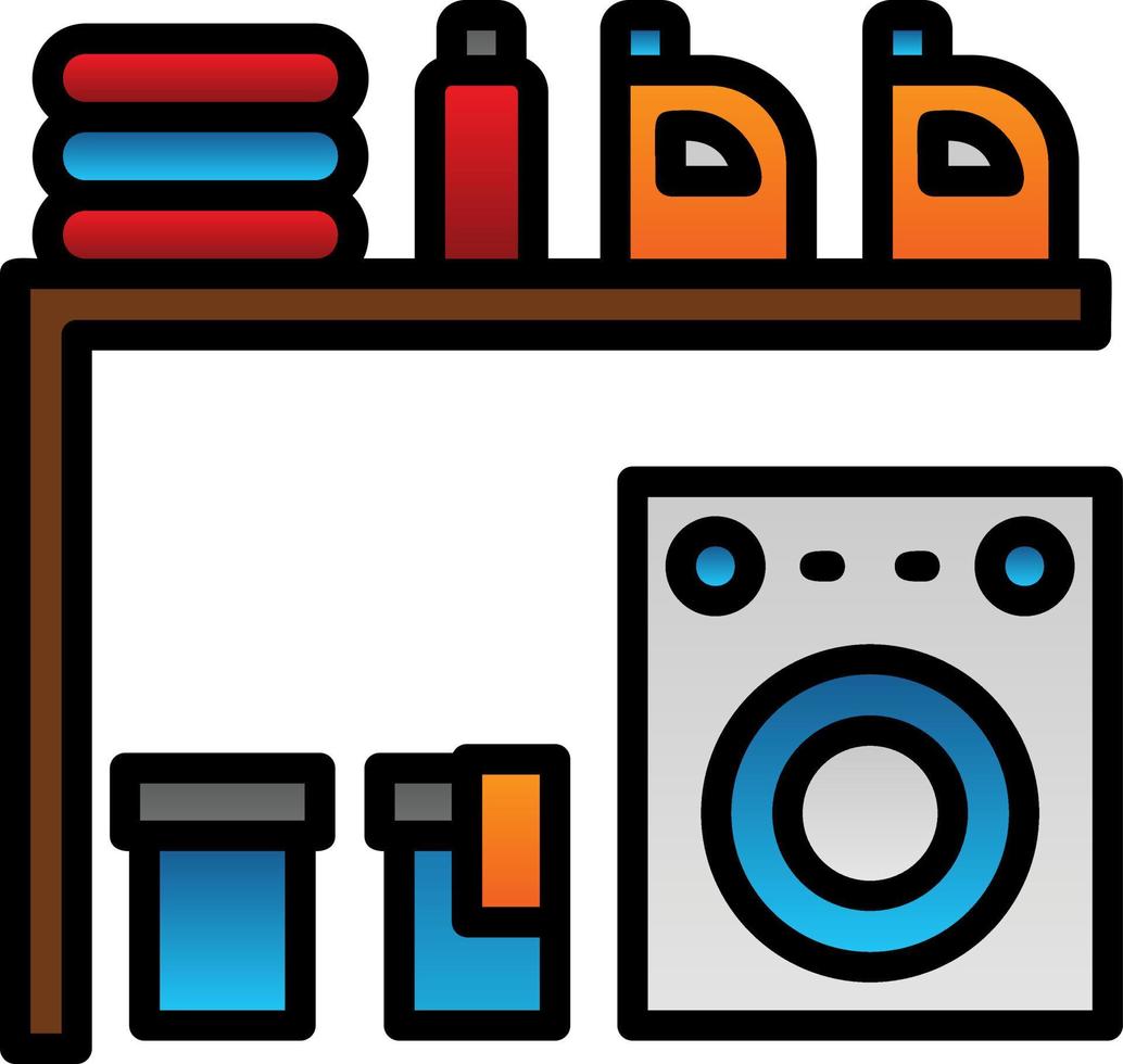 diseño de icono de vector de sala de lavandería