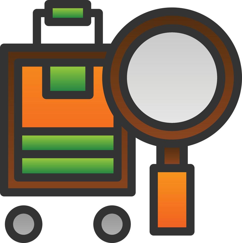 Luggage Searching Vector Icon Design