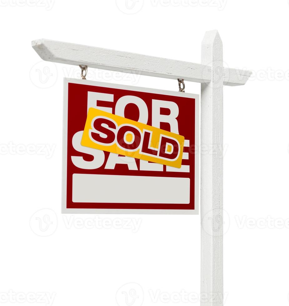 Sold For Sale Real Estate Sign with Clipping Path photo