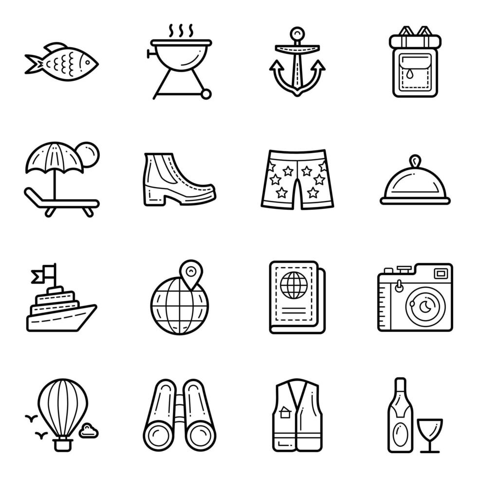 Vacation And Holidays Icons Pack vector