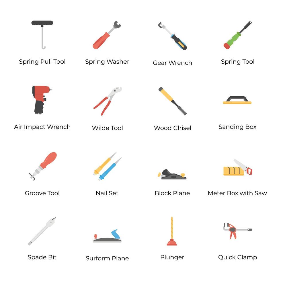 Set of Repair Tools Icons vector