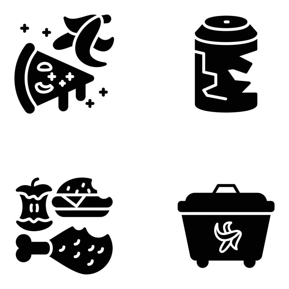 Pack of Trash Management Icons vector