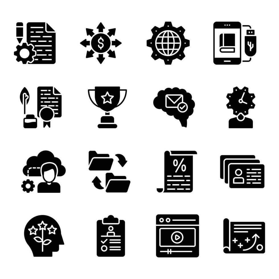 paquete de iconos de planificación de proyectos vector