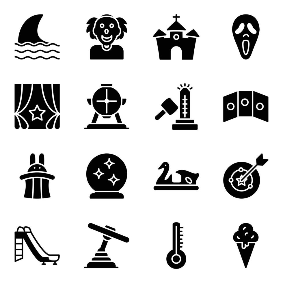 Outdoor Swings Glyph Icons Pack vector
