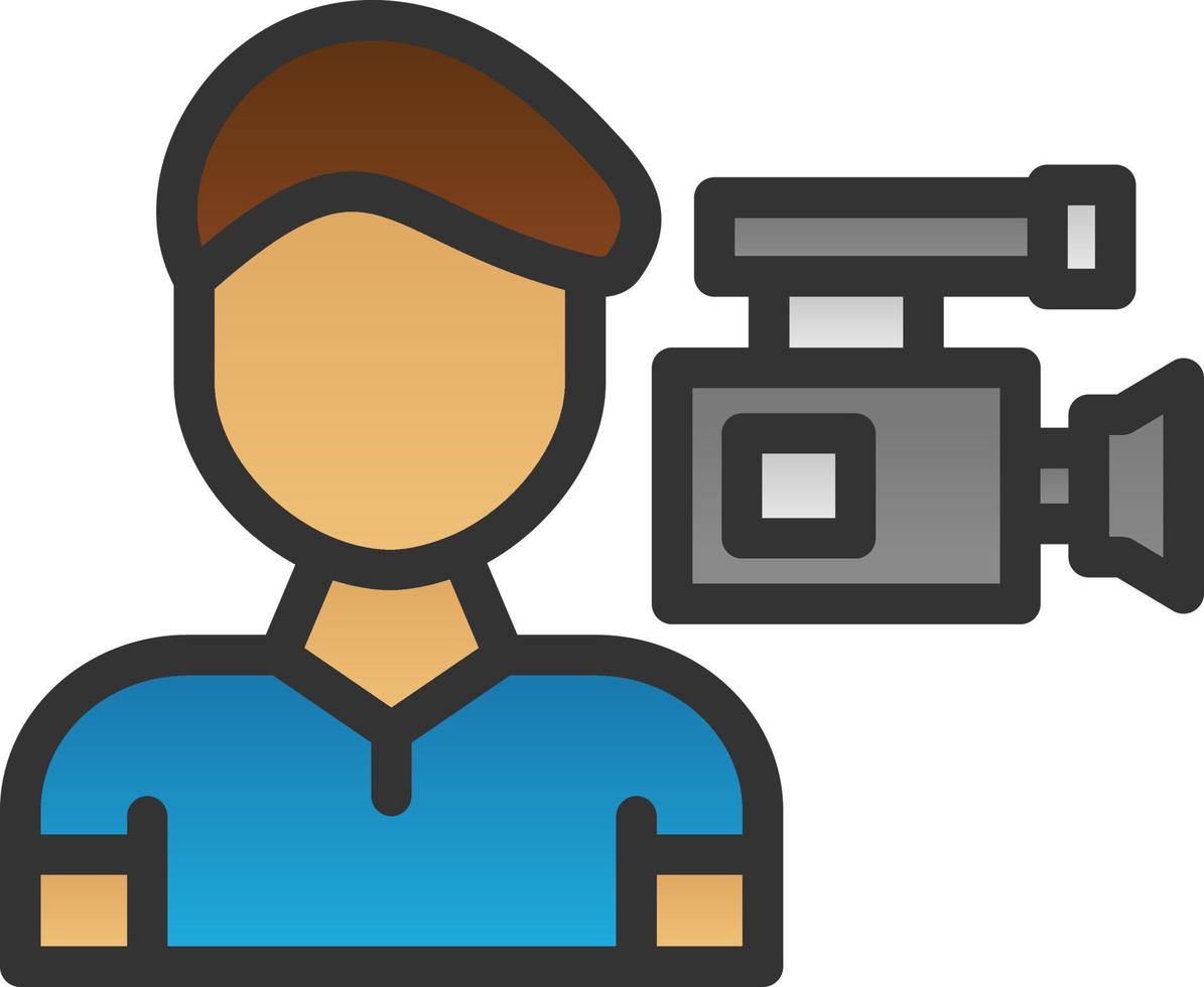 Camera Man Vector Icon Design