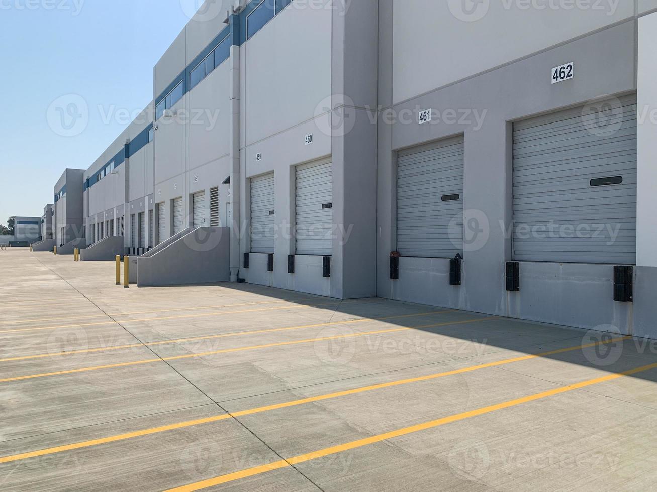 Industrial Building Shipping and Receiving Area with Closed Bay Doors photo