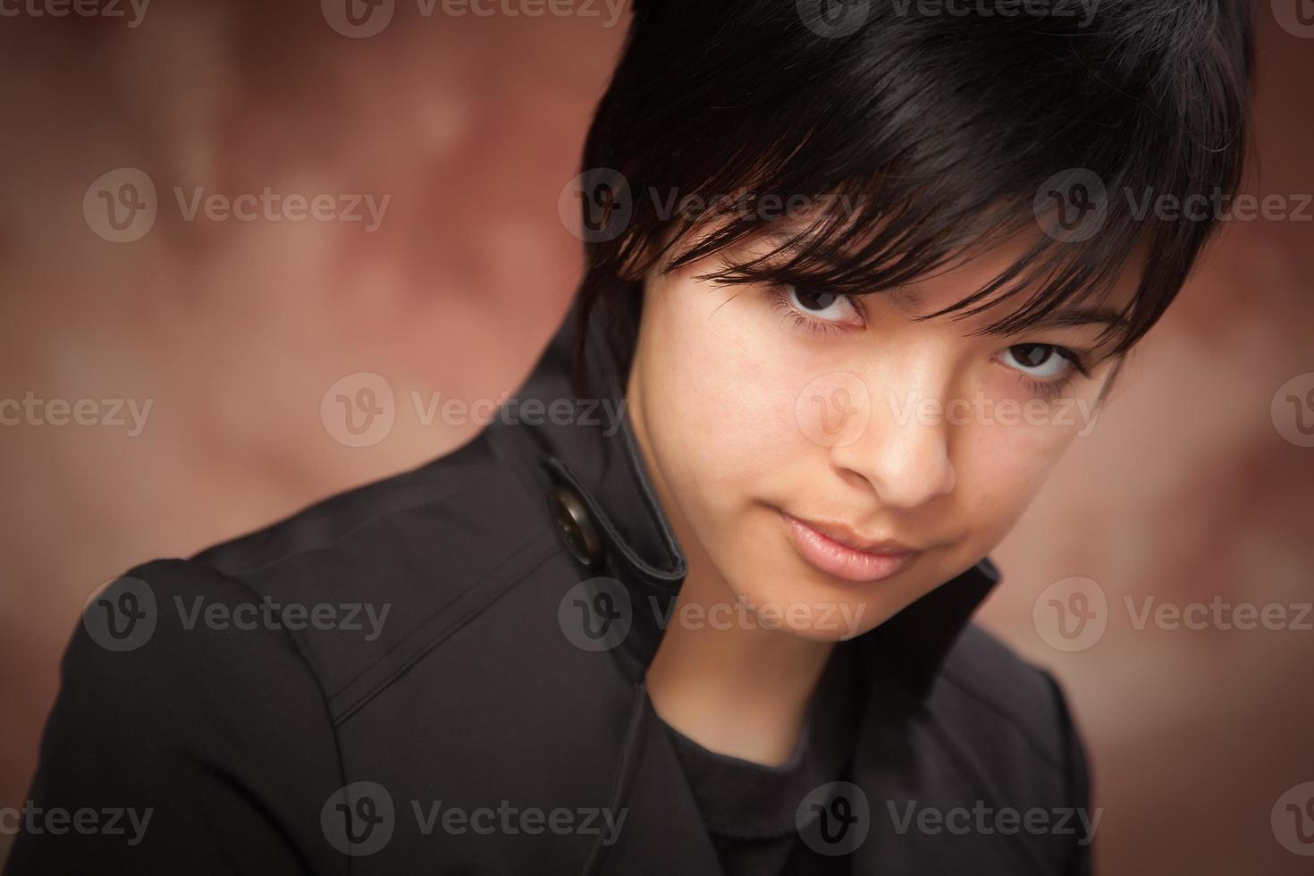 Attractive Ethnic Girl Poses for Portrait photo