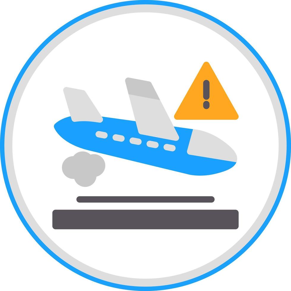 diseño de icono de vector de accidente de avión