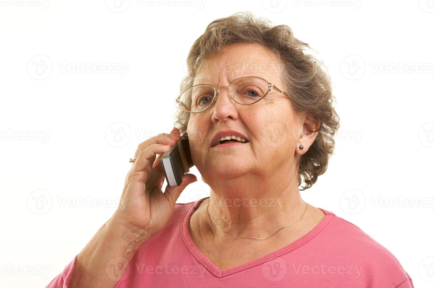 Senior Woman Using Cell Phone photo