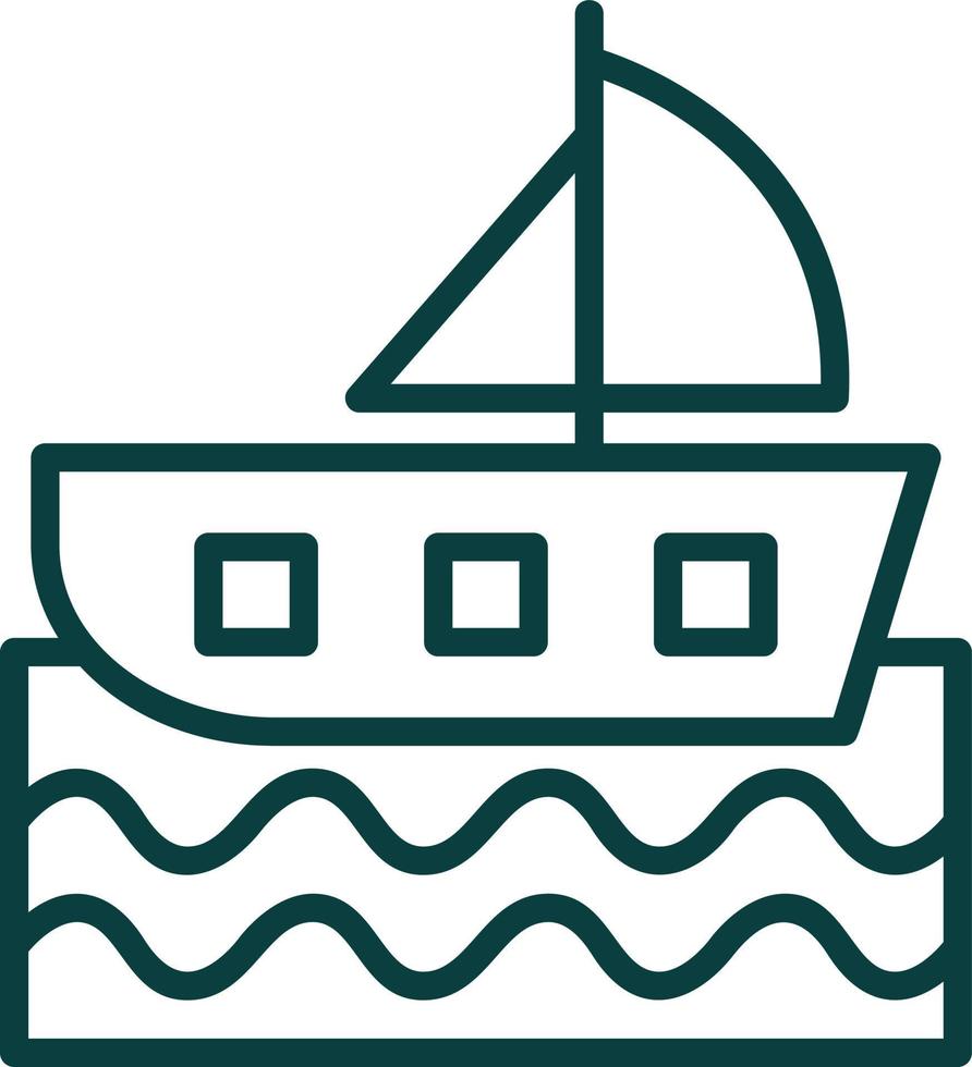 Sailing Boat Vector Icon Design
