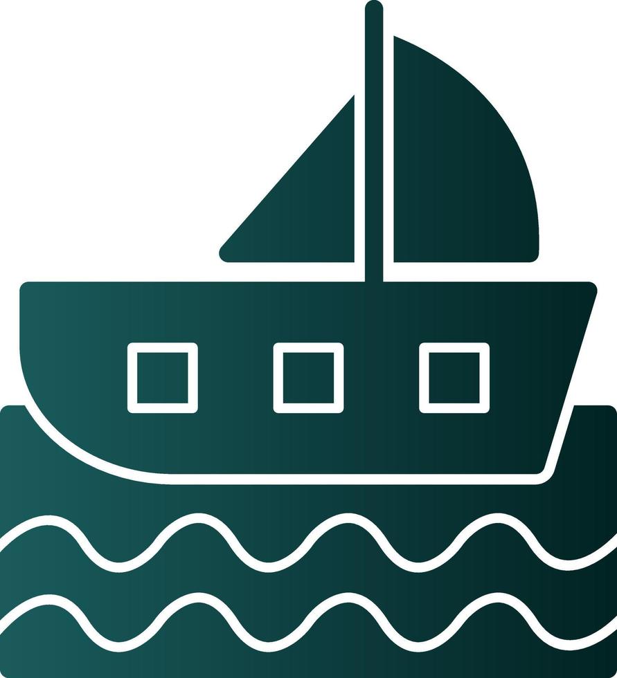 Sailing Boat Vector Icon Design