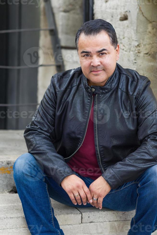 Headshot Portrait of Handsom Hispanic Man photo