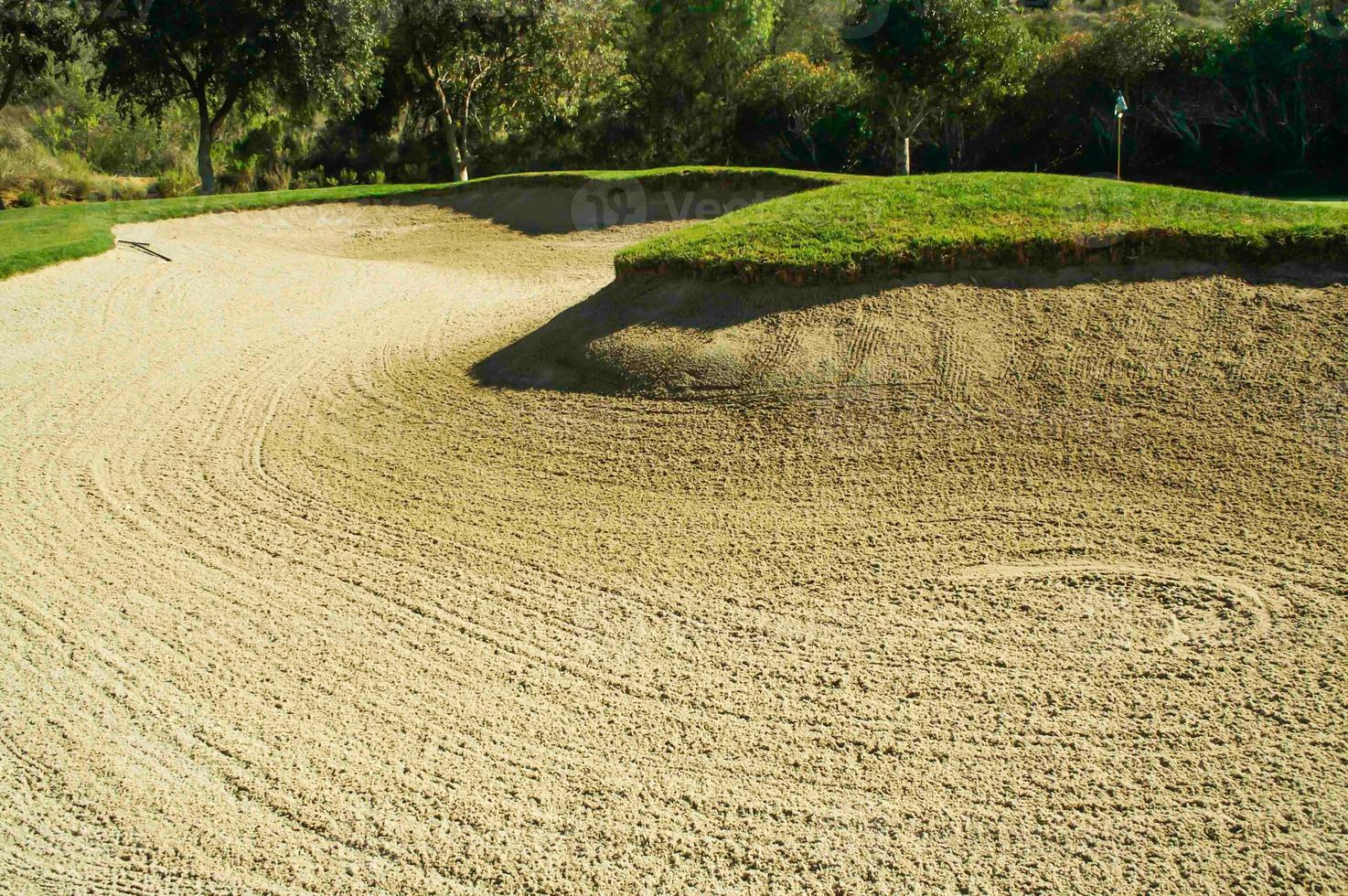 Abstract of Golf Course and Sand Bunker. photo