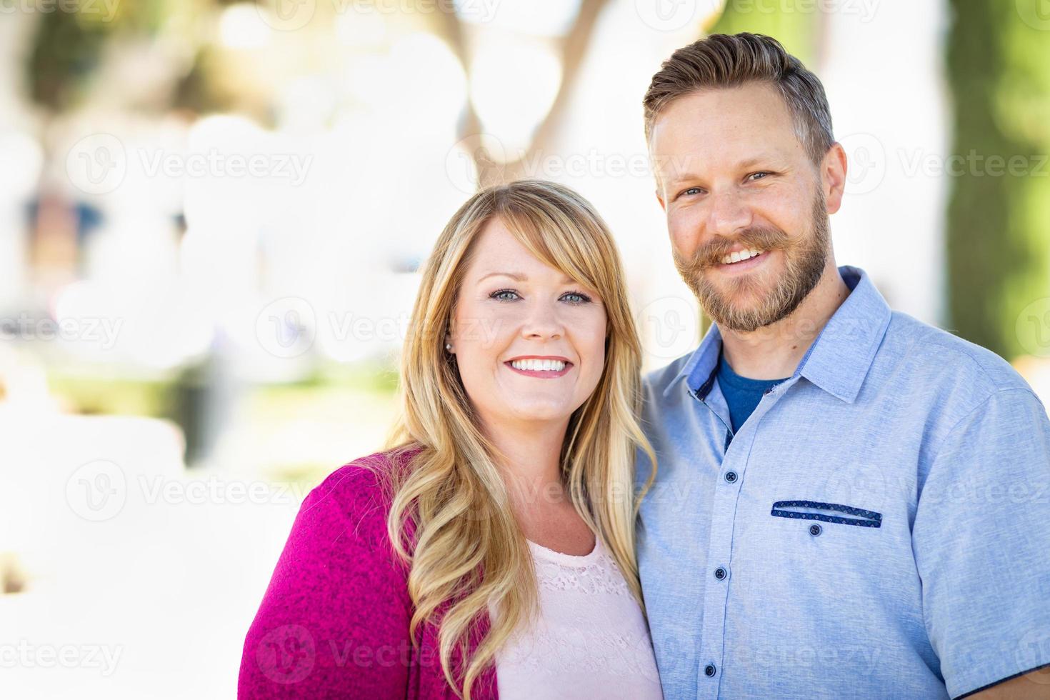 Young Adult Caucasian Couple Portrait At The Park photo