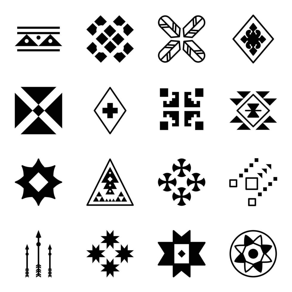 Pack Of Ethnic and Tribal Icons Collection vector