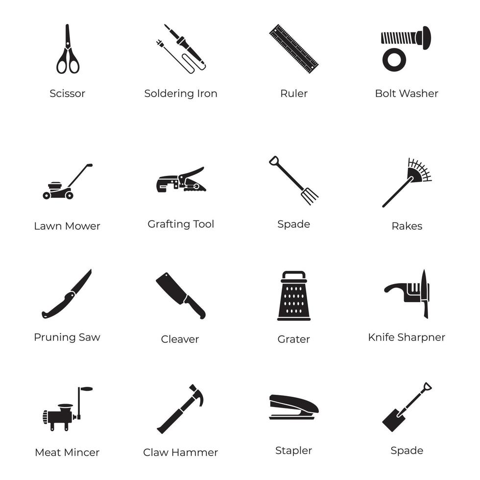 Set of Service Tools Icons vector