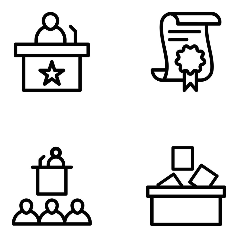 paquete de iconos de política y votación vector