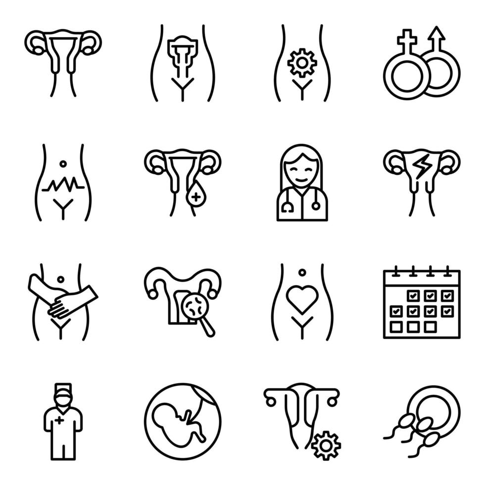 Pack of Gynaecology Line Vector Icons