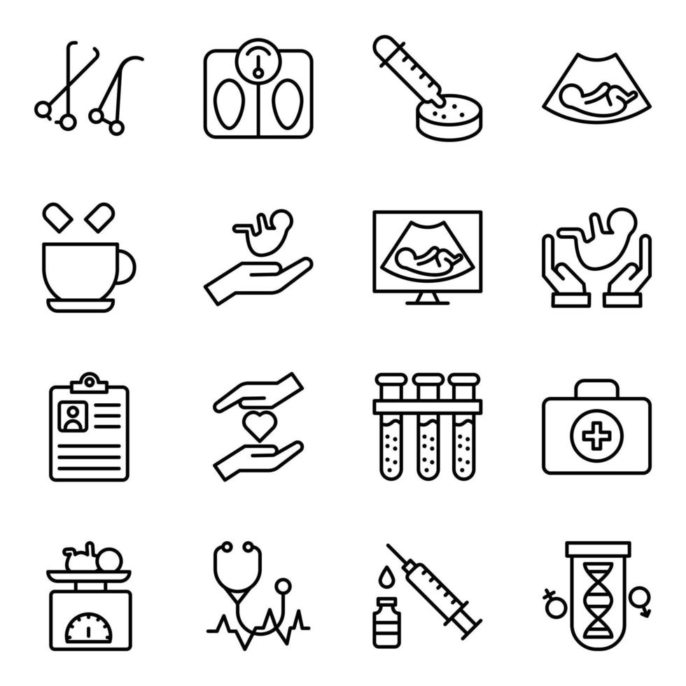 Pack of Healthcare Line Vector Icons